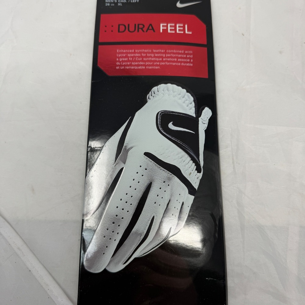 Nike Mens Dura Feel Golf Glove Left Hand White Black GG0299-101 Size XL 26cm